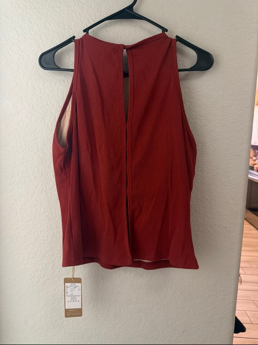 OGL Women's High Neck Tank Top - Rust - Picture 3 of 4